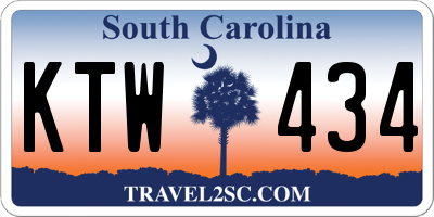 SC license plate KTW434