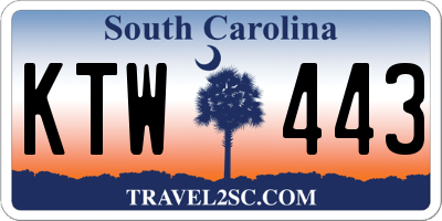 SC license plate KTW443