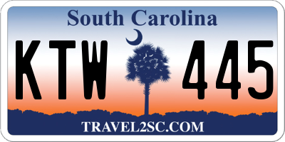 SC license plate KTW445