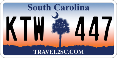 SC license plate KTW447