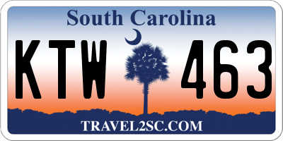 SC license plate KTW463