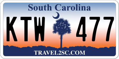 SC license plate KTW477