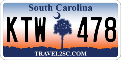 SC license plate KTW478