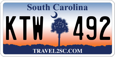 SC license plate KTW492