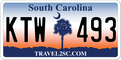 SC license plate KTW493