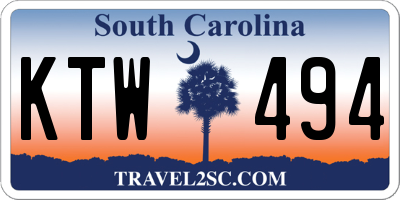 SC license plate KTW494