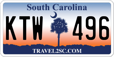 SC license plate KTW496
