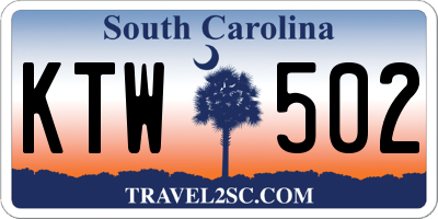 SC license plate KTW502