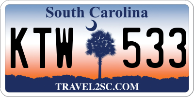 SC license plate KTW533