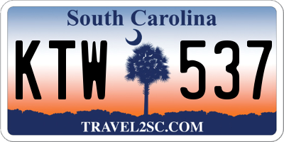 SC license plate KTW537