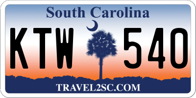 SC license plate KTW540