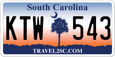 SC license plate KTW543