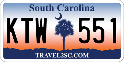 SC license plate KTW551