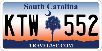 SC license plate KTW552