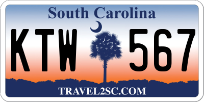 SC license plate KTW567