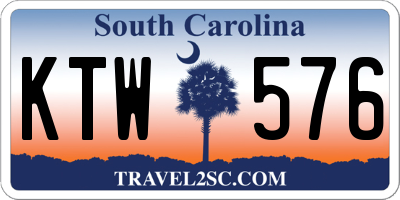 SC license plate KTW576