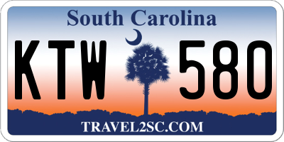 SC license plate KTW580