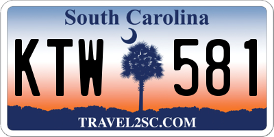 SC license plate KTW581