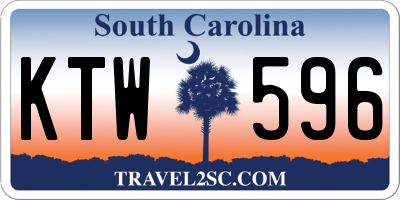 SC license plate KTW596