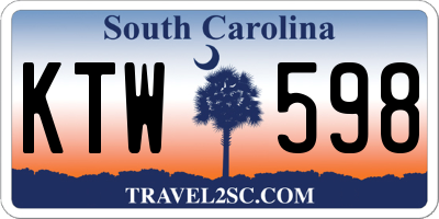 SC license plate KTW598