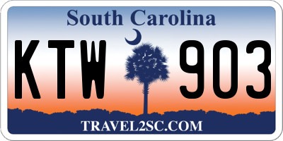 SC license plate KTW903