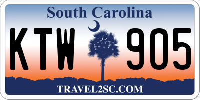 SC license plate KTW905