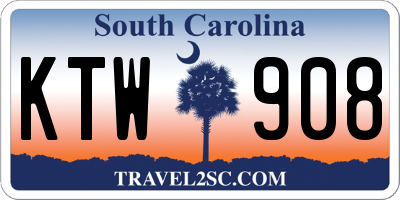 SC license plate KTW908