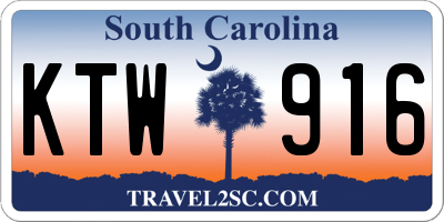 SC license plate KTW916