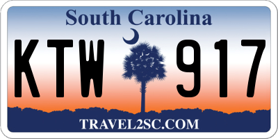 SC license plate KTW917
