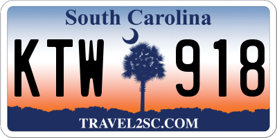 SC license plate KTW918