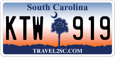 SC license plate KTW919