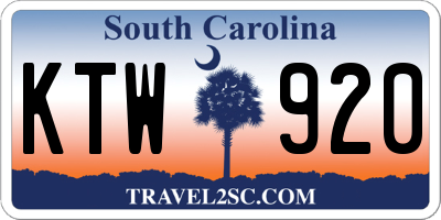 SC license plate KTW920