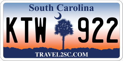 SC license plate KTW922