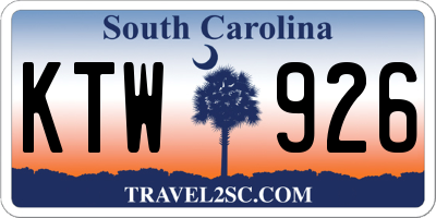 SC license plate KTW926