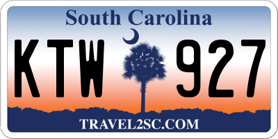 SC license plate KTW927