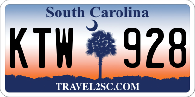 SC license plate KTW928