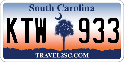 SC license plate KTW933