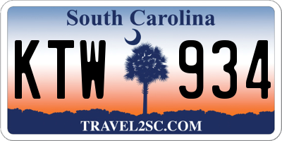 SC license plate KTW934