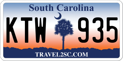 SC license plate KTW935