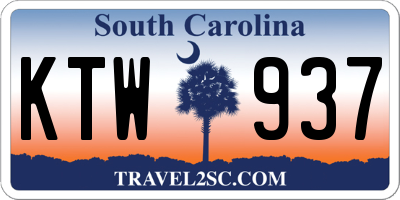 SC license plate KTW937