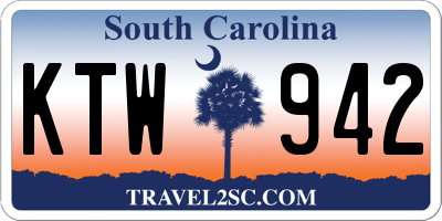 SC license plate KTW942