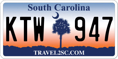 SC license plate KTW947