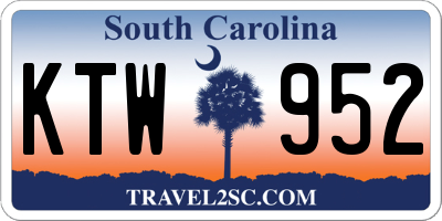SC license plate KTW952