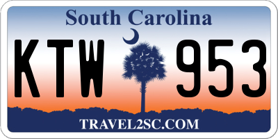 SC license plate KTW953