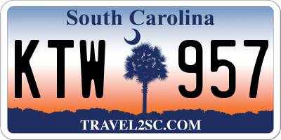 SC license plate KTW957