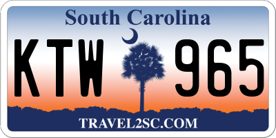 SC license plate KTW965