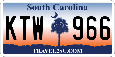 SC license plate KTW966