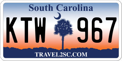 SC license plate KTW967
