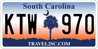 SC license plate KTW970