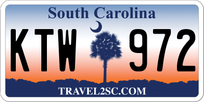 SC license plate KTW972